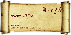 Marks Ábel névjegykártya